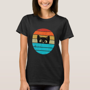 Retro Vintage Halloween Cute Shy Black Cats Kitten T-Shirt