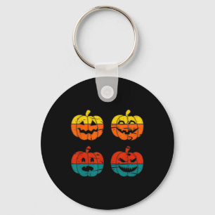 Retro Vintage Halloween Jack O Lantern Pumpkin Key Ring