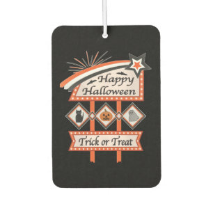 Retro Vintage Halloween Sign – Trick or Treat Car Air Freshener