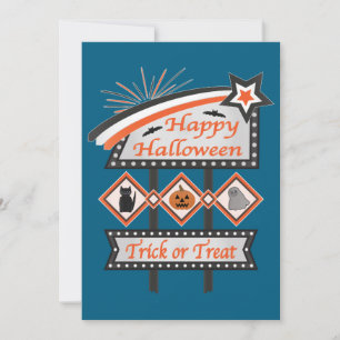 Retro Vintage Halloween Sign – Trick or Treat Invitation