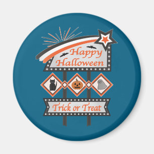 Retro Vintage Halloween Sign – Trick or Treat Magnet