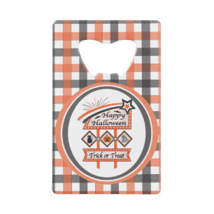 Retro Vintage Halloween Sign –Trick or Treat Plaid