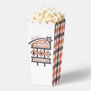 Retro Vintage Halloween Sign –Trick or Treat Plaid Favour Box