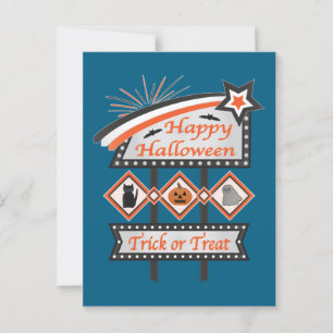 Retro Vintage Halloween Sign – Trick or Treat Postcard