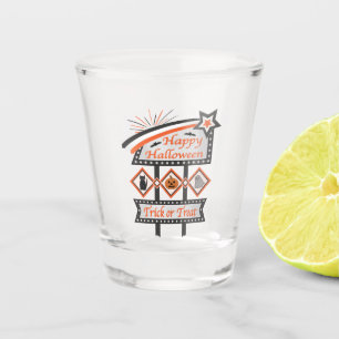 Retro Vintage Halloween Sign – Trick or Treat Shot Glass
