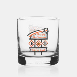 Retro Vintage Halloween Sign – Trick or Treat Whiskey Glass