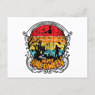 Retro Vintage Halloween - Vintage Halloween Holiday Postcard
