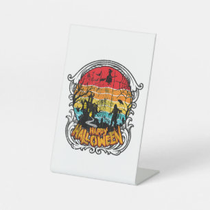 Retro Vintage Halloween - Vintage Halloween Pedestal Sign