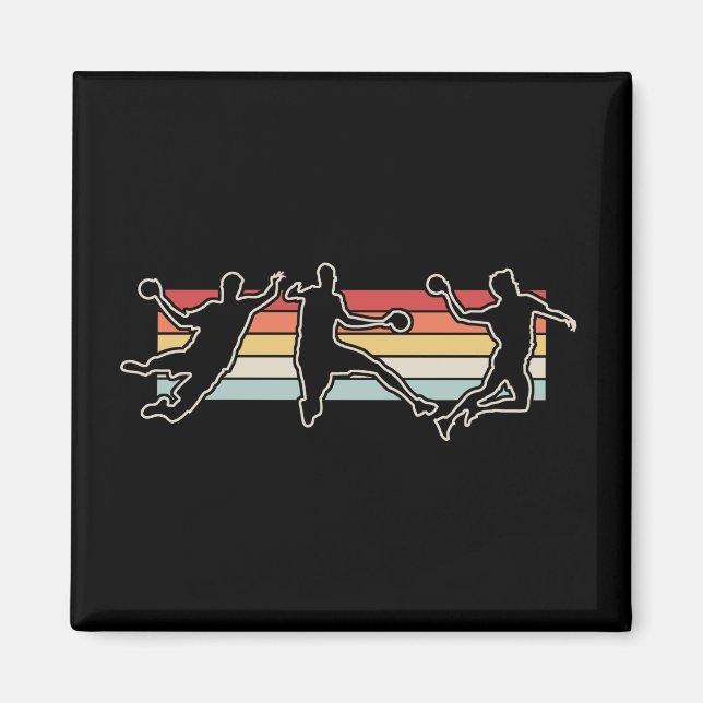 Retro Vintage Handball Player Magnet (Front)