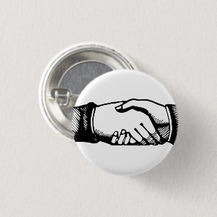 Retro Vintage Hands Handshake Congratulations Pin