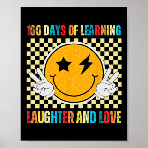 Retro Vintage Happy 100 Days Of School For Kids An Poster