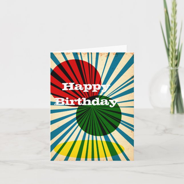 Retro Vintage Happy Birthday card (Front)