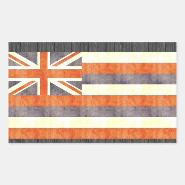 Retro Vintage Hawaii Flag Rectangular Sticker (Front)