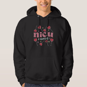 Retro Vintage Heart Candy NICU Nurse Valentine's D Hoodie
