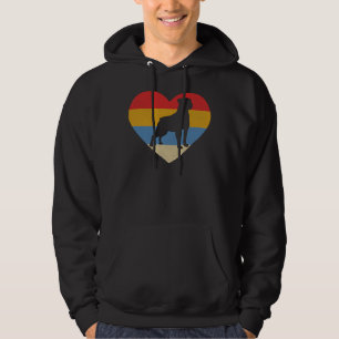 Retro Vintage Heart Rottweiler  For Dog Lover Hoodie
