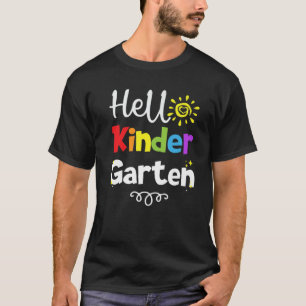 Retro Vintage Hello Kindergarten Teacher Kids Back T-Shirt