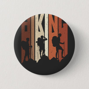 Retro Vintage Hiking Shirt Hiking Themed Adventure 6 Cm Round Badge