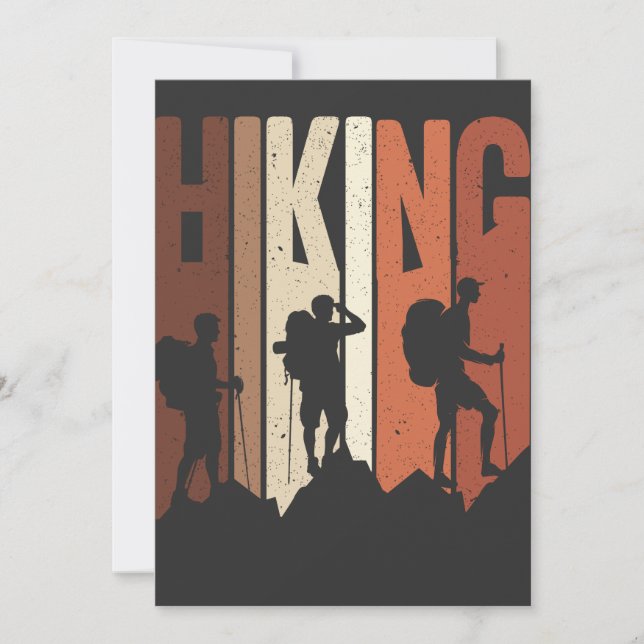 Retro Vintage Hiking Shirt Hiking Themed Adventure Invitation (Front)