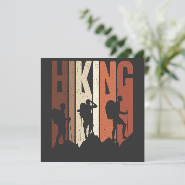 Retro Vintage Hiking Shirt Hiking Themed Adventure Invitation (Standing Front)