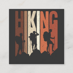 Retro Vintage Hiking Shirt Hiking Themed Adventure Square Business Card