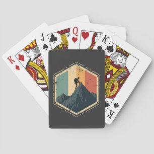Retro Vintage Hiking Trail Camping Lover Playing Cards