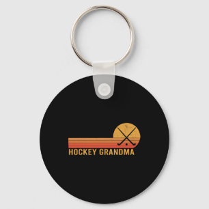 Retro Vintage Hockey Grandma Hockey Player Key Ring
