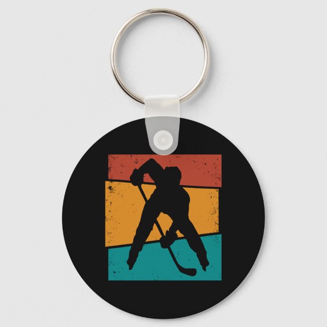 Retro Vintage Hockey Performance Key Ring (Front)