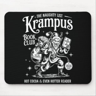 Retro Vintage Horror The Naughty List Krampus Book Mouse Mat
