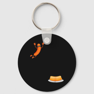 Retro Vintage Hotdog High Dive 4th of July Men Key Ring