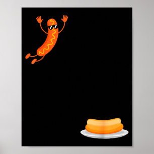Retro Vintage Hotdog High Dive 4th of July Men Poster