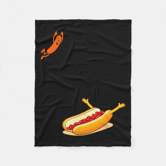 Retro vintage hotdog high dive  fleece blanket (Front)