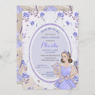 Retro Vintage Housewife 50's Bridal Shower Light Invitation