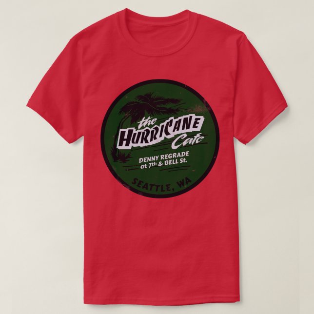Retro Vintage Hurricane Cafe Seattle T-Shirt (Design Front)