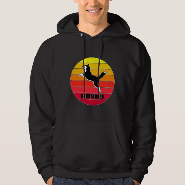 Retro Vintage Husky Hoodie (Front)