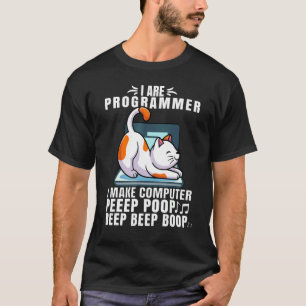 Retro Vintage I Are Programmer Computer Cat Beep T-Shirt