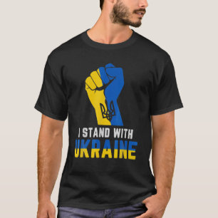 Retro Vintage I Stand With Ukraine Support Ukraini T-Shirt
