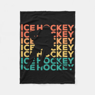 Retro Vintage Ice Hockey Gift For Ice Hockey Playe Fleece Blanket