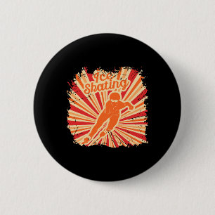 Retro Vintage Ice Skates Winter Sports  6 Cm Round Badge