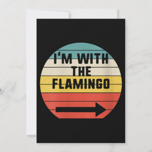 Retro Vintage I'm With The Flamingo Flamingo Thank You Card