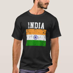 Retro Vintage India Flag Indian Roots T-Shirt