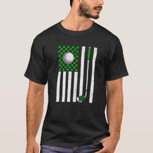 Retro Vintage Irish USA Flag Sport Golf St.Patrick T-Shirt