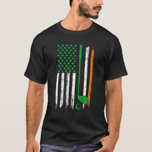 Retro Vintage Irish USA Flag Sport Golf St.Patrick T-Shirt