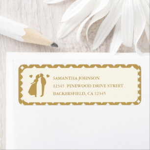 Retro Vintage Ivory Wedding Return Address