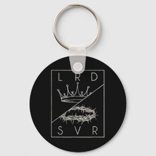 Retro Vintage Jesus Christian Lord And Saviour Key Ring