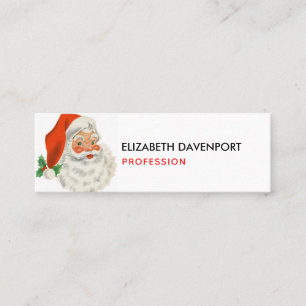 Retro Vintage Jolly Santa Claus Christmas Mini Business Card