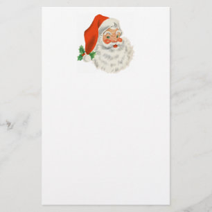 Retro Vintage Jolly Santa Claus Christmas Stationery