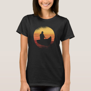 Retro Vintage Kayak Canoe Sunset Kayaking Paddling T-Shirt