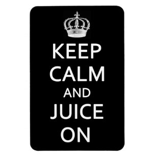 Retro Vintage Keep Calm and Juice On Black Magnet
