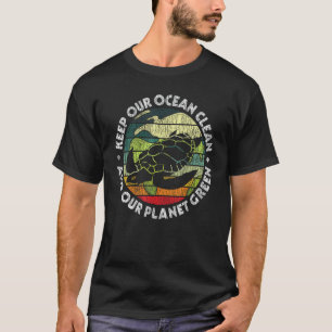 Retro Vintage Keep Our Ocean Clean Save Sea Animal T-Shirt