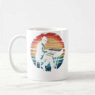 Retro Vintage Keyboard Player Sunset Music Lover G Coffee Mug